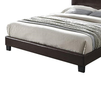 Bei Full Bed, Adjustable Headboard, Faux Leather Upholstery Espresso Brown-BM355188