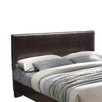 Bei Queen Bed, Adjustable Headboard, Faux Leather Upholstery Espresso Brown-BM355189
