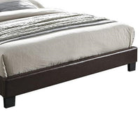 Bei Queen Bed, Adjustable Headboard, Faux Leather Upholstery Espresso Brown-BM355189