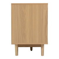 TV Media Cabinet, 2 Rattan Doors, 3 Drawers, 1 Shelf, Natural Brown 77 Inch - BM355192