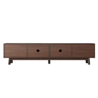 TV Media Cabinet, Rattan Sliding Doors, 2 Drawers, Dark Brown 71 Inch - BM355197