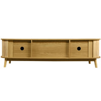 Vayu TV Media Cabinet, 2 Sliding Doors, 2 Drawers, Natural Brown 67 Inch - BM355201