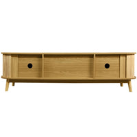Vayu TV Media Cabinet, 2 Sliding Doors, 2 Drawers, Natural Brown 67 Inch - BM355201
