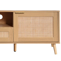 Yumi TV Media Cabinet, Rattan Doors w Drawers, Natural Brown 79 Inch - BM355204