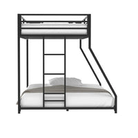 Ady Twin Over Full Bunk Bed, Ladder and Guardrails, Black Metal Frame - BM355212