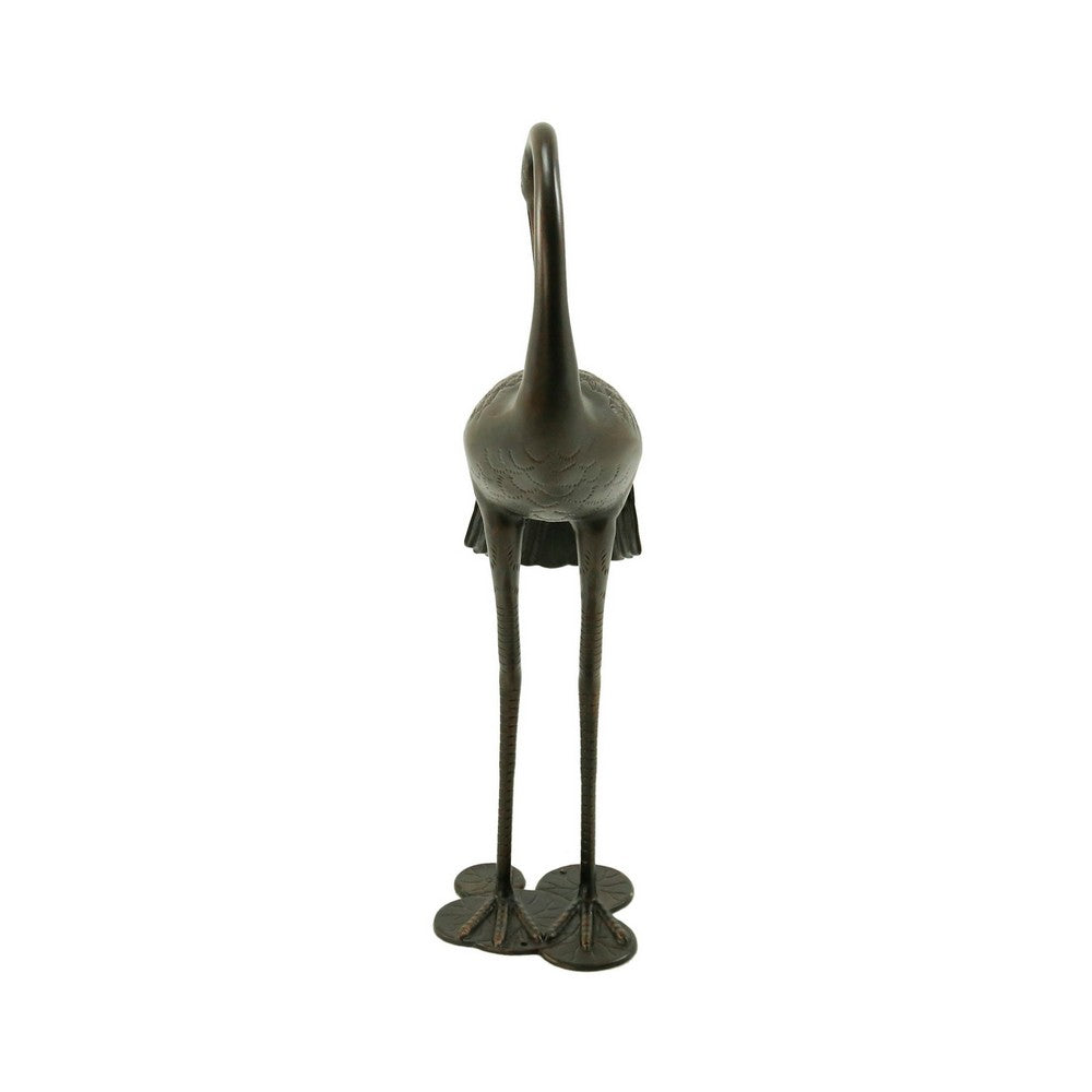 Suol Outdoor Decorative Crane Sculpture, 39 Inch, Shiny Copper Finish Statue - BM355214