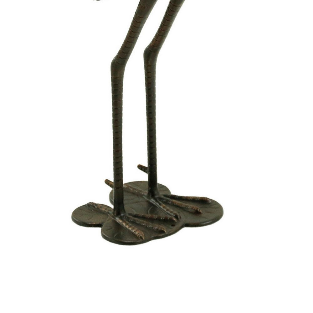 Suol Outdoor Decorative Crane Sculpture, 39 Inch, Shiny Copper Finish Statue - BM355214