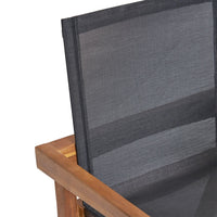 Feso Dining Chair Set of 2, Gray Mesh Seat, Brown Teak Wood Frame - BM355217