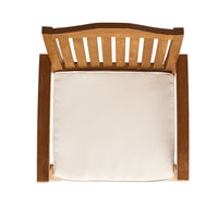 Kristi Outdoor Armchair Set of 2, Slatted Back, Brown, Cream Cushions - BM355218