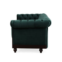 Veso Chesterfield Loveseat, Tufted Velvet, Forest Green, 60 Inch - BM355219