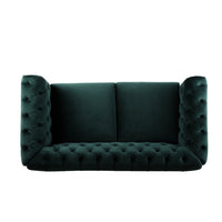 Veso Chesterfield Loveseat, Tufted Velvet, Forest Green, 60 Inch - BM355219