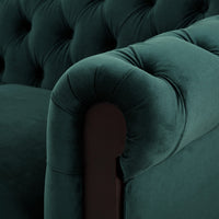 Veso Chesterfield Loveseat, Tufted Velvet, Forest Green, 60 Inch - BM355219