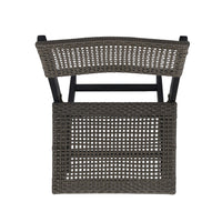 Neso Outdoor Bistro Chair Set of 2, Foldable Wicker Woven, Gray and Brown - BM355222