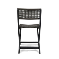 Neso Outdoor Bistro Chair Set of 2, Foldable Wicker Woven, Gray and Brown - BM355222