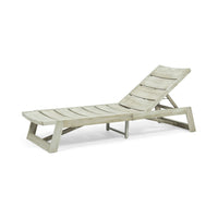 Makan Outdoor Chaise Lounge, Slatted and Adjustable, Gray Wash 78 Inch - BM355224