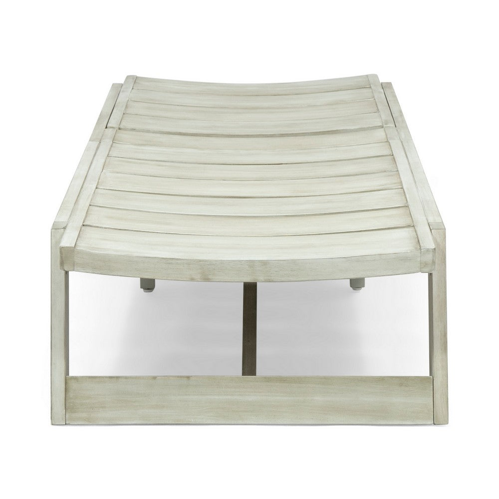 Makan Outdoor Chaise Lounge, Slatted and Adjustable, Gray Wash 78 Inch - BM355224