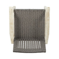 Bops Outdoor Dining Chair Set of 2, Gray Rattan Seat, Whitewash Wood-BM355227