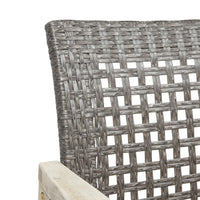 Bops Outdoor Dining Chair Set of 2, Gray Rattan Seat, Whitewash Wood-BM355227