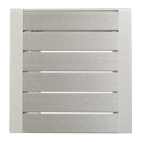 Kory Outdoor Side Table, C-Shaped, Slatted Frame, Silver Aluminum 24 Inch - BM355232