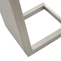 Kory Outdoor Side Table, C-Shaped, Slatted Frame, Silver Aluminum 24 Inch - BM355232