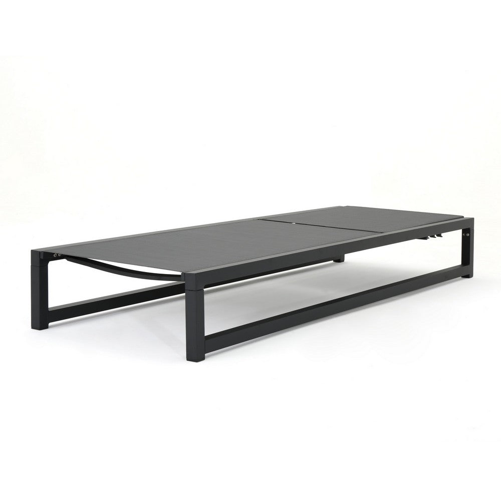 Voni Outdoor Chaise Louge, 5-Position Adjustable, Gray Aluminum 77 Inch - BM355233