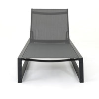 Voni Outdoor Chaise Louge, 5-Position Adjustable, Gray Aluminum 77 Inch - BM355233