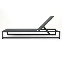 Voni Outdoor Chaise Louge, 5-Position Adjustable, Gray Aluminum 77 Inch - BM355233