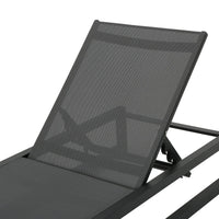 Voni Outdoor Chaise Louge, 5-Position Adjustable, Gray Aluminum 77 Inch - BM355233