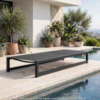 Voni Outdoor Chaise Louge, 5-Position Adjustable, Gray Aluminum 77 Inch - BM355233