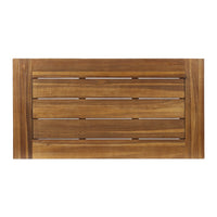 Leslee Outdoor Coffee Table, Slatted Rectangular Top, Black Metal 46 Inch - BM355234
