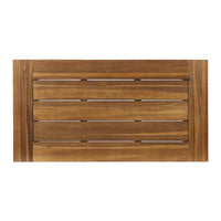 Leslee Outdoor Coffee Table, Slatted Rectangular Top, Black Metal 46 Inch - BM355234