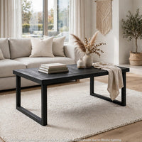 Outdoor Dining Table, Slatted Rectangular Top, Sandblasted Gray 69 Inch - BM355239