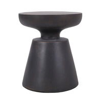 Syam Outdoor Side End Table, Round Top, Pedestal, Copper Concrete 21 Inch - BM355240