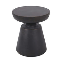 Syam Outdoor Side End Table, Round Top, Pedestal, Copper Concrete 21 Inch - BM355240