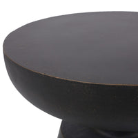 Syam Outdoor Side End Table, Round Top, Pedestal, Copper Concrete 21 Inch - BM355240