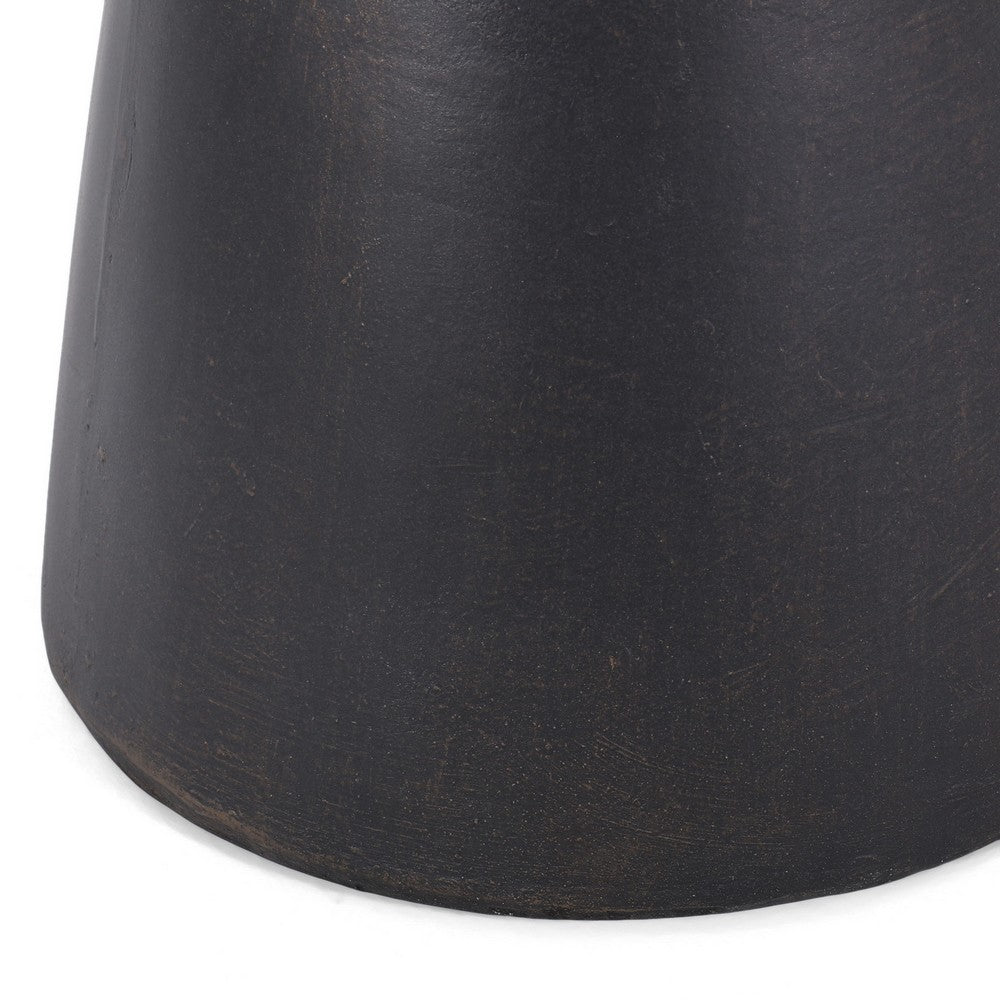 Syam Outdoor Side End Table, Round Top, Pedestal, Copper Concrete 21 Inch - BM355240