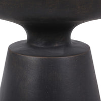 Syam Outdoor Side End Table, Round Top, Pedestal, Copper Concrete 21 Inch - BM355240