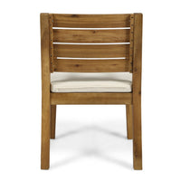 Outdoor Dining Chair Set of 2, Beige Polyester, Sandblast Natural Brown - BM355242