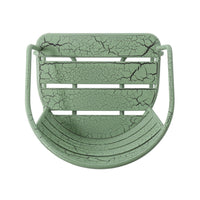 Monalisa Outdoor Bristo Set, Oval Table, Curved Chairs, Matte Green Iron-BM355245