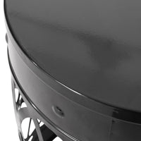 Reeta Outdoor End Table Set of 2, Cylindrical, Laser Cut, Black Iron-BM355247