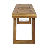 Mesco Outdoor Bench Set of 2, Slatted Seat, Sled Base, Natural Brown 60 Inch-BM355249