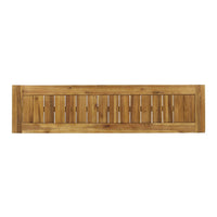 Mesco Outdoor Bench Set of 2, Slatted Seat, Sled Base, Natural Brown 60 Inch-BM355249