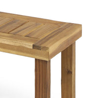 Mesco Outdoor Bench Set of 2, Slatted Seat, Sled Base, Natural Brown 60 Inch-BM355249