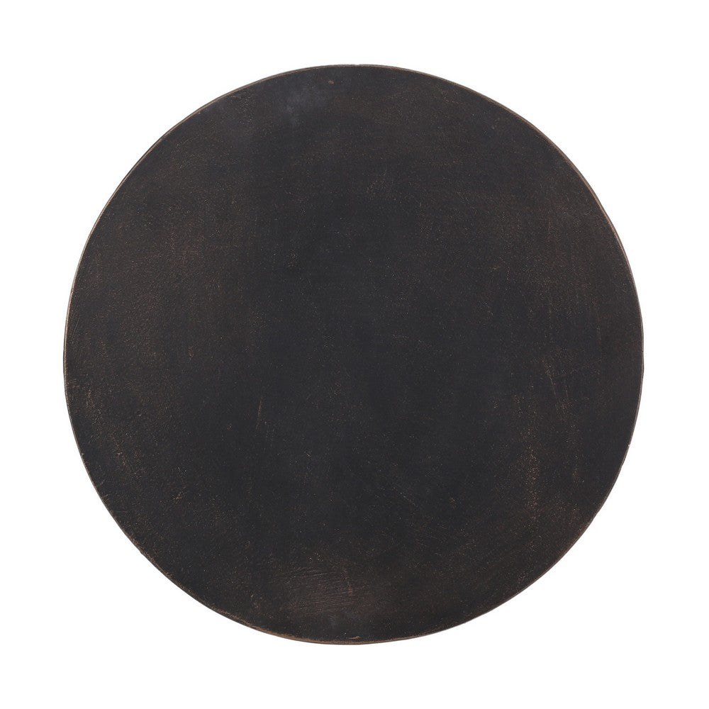 Outdoor Side End Table, Cylindrical, Cutout Handle, Copper Concrete 19 Inch-BM355251