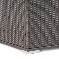 Sanie 100 Gallon Outdoor Wicker Storage Box, Metal Frame, Gray, 34 x 34 Square-BM355252
