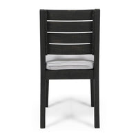 Outdoor Armless Dining Chair Set of 2, Water Resistant Cushions, Gray-BM355253