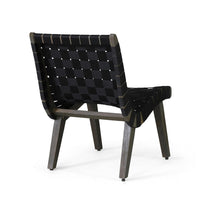 Chary Outdoor Lounge Chair, Rope Woven Seat and Back, Gray Wood - BM355258
