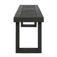 Outdoor Acacia Wood Dining Bench with Slatted Seat, Dark Gray, 60 Inch - BM355263