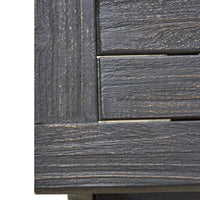 Outdoor Acacia Wood Dining Bench with Slatted Seat, Dark Gray, 60 Inch - BM355263
