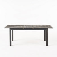 Outdoor Expandable Dining Table with Umbrella Hole, Dark Gray, 63-79 Inch - BM355264